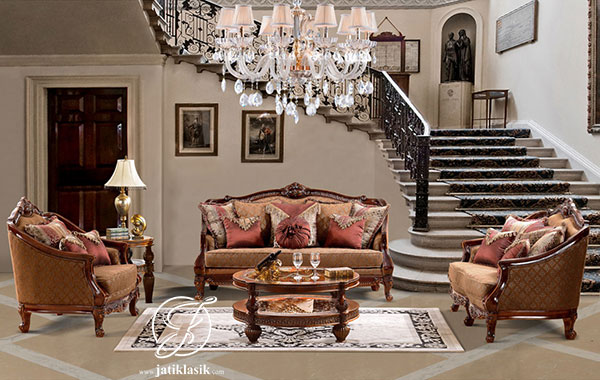 Kursi Sofa Tamu Jati Ukir Colibi Klasik
