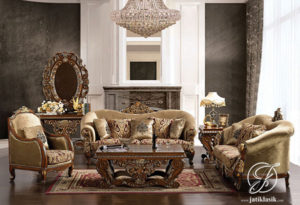Kursi Sofa Tamu Jati Ukir Florentina Klasik
