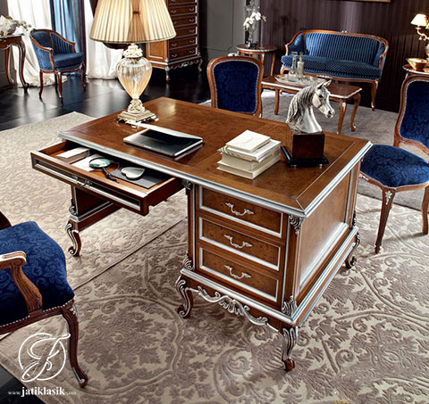 Set Meja Kerja Jati Casanova Klasik