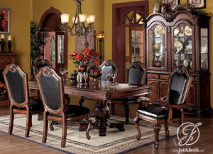 Set Meja Makan Mewah Jati Ukir Visalia