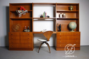 Meja Rak Buku Minimalis Jati Modern