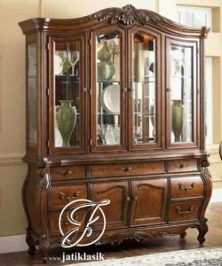 Lemari Hias Klasik Jati Ukir Victorian