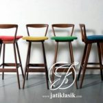 Kursi Bar Cafe Unik Minimalis Kayu Jati