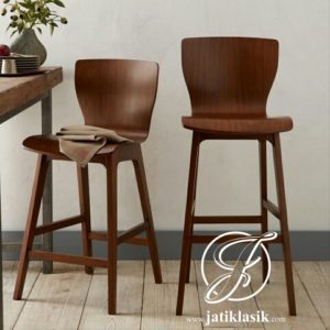 Kursi Bar Kayu Jati Minimalis Retro Kipas