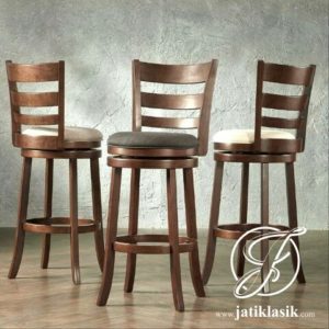 Kursi Bar Putar Minimalis Kayu Jati