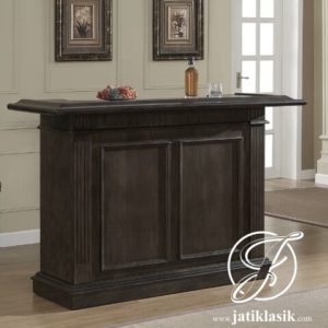 Meja Mini Bar Kayu Jati Minimalis Black Doff