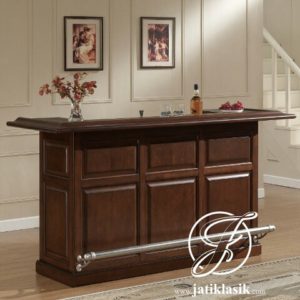 Meja Mini Bar Kayu Jati Minimalis Modern