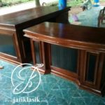 Meja Kantor Minimalis Sudut Kayu Jati Terbaru
