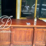 Meja Kantor Sudut Minimalis Modern Kayu Jati