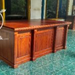 Meja Kantor Sudut Minimalis Modern Kayu Jati