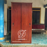 Lemari Pakaian Jati Minimalis 2 Pintu Geser