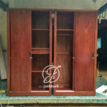 Lemari Pakaian Jati Minimalis 2 Pintu Geser