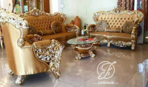 Sofa Tamu Ukir Belagio Mewah Kayu Jati Berkualitas