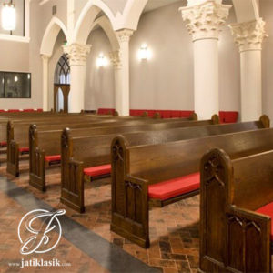 Bangku Gereja Minimalis Klasik Kayu Jati