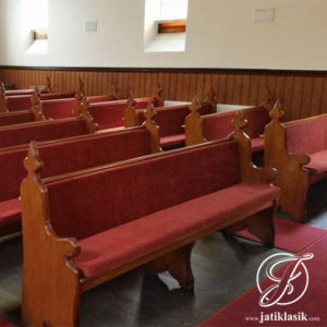 Bangku Gereja Minimalis Klasik Kayu Jati Jepara