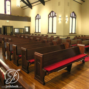 Bangku Gereja Panjang Minimalis Kayu Jati