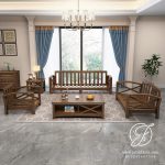 Kursi Tamu Minimalis Retro Silang Jati Solid