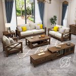 Kursi Tamu Minimalis Retro Silang Jati Solid