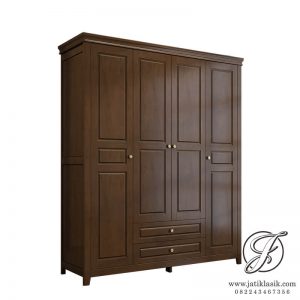 Lemari Jati Minimalis 4 Pintu