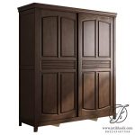 Lemari Sliding Pintu Jati Minimalis Retro Modern