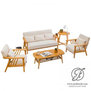 Kursi Tamu Apartemen Minimalis Jati Solid