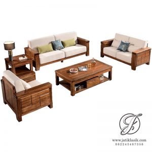 Kursi Tamu Box Sofa Jati Minimalis Modern