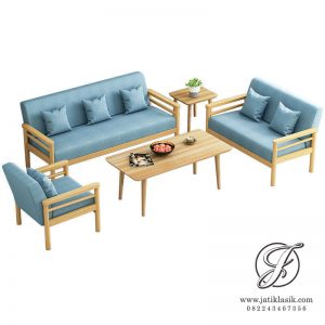 Kursi Tamu Kantor Minimalis Jati Solid