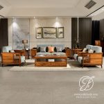 Kursi Tamu Minimalis Berlaci Jati Solid