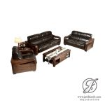 Kursi Tamu Minimalis Sofa Kulit Kayu Jati