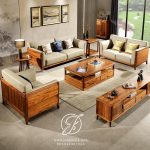 Kursi Tamu Sofa Jati Minimalis Kaki Retro