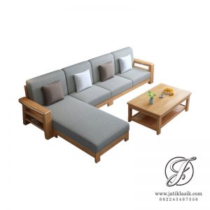 Kursi Tamu Sudut L Minimalis Jati Mewah
