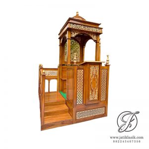 Mimbar Masjid Modern Minimalis Kayu Jati