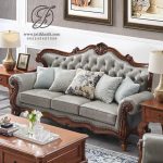 Sofa Tamu Jati Ukir Modern 123 Guanling